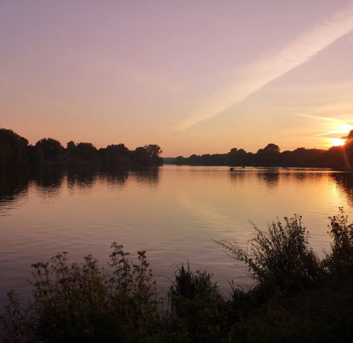 Der Aasee in Münster im Abendlicht